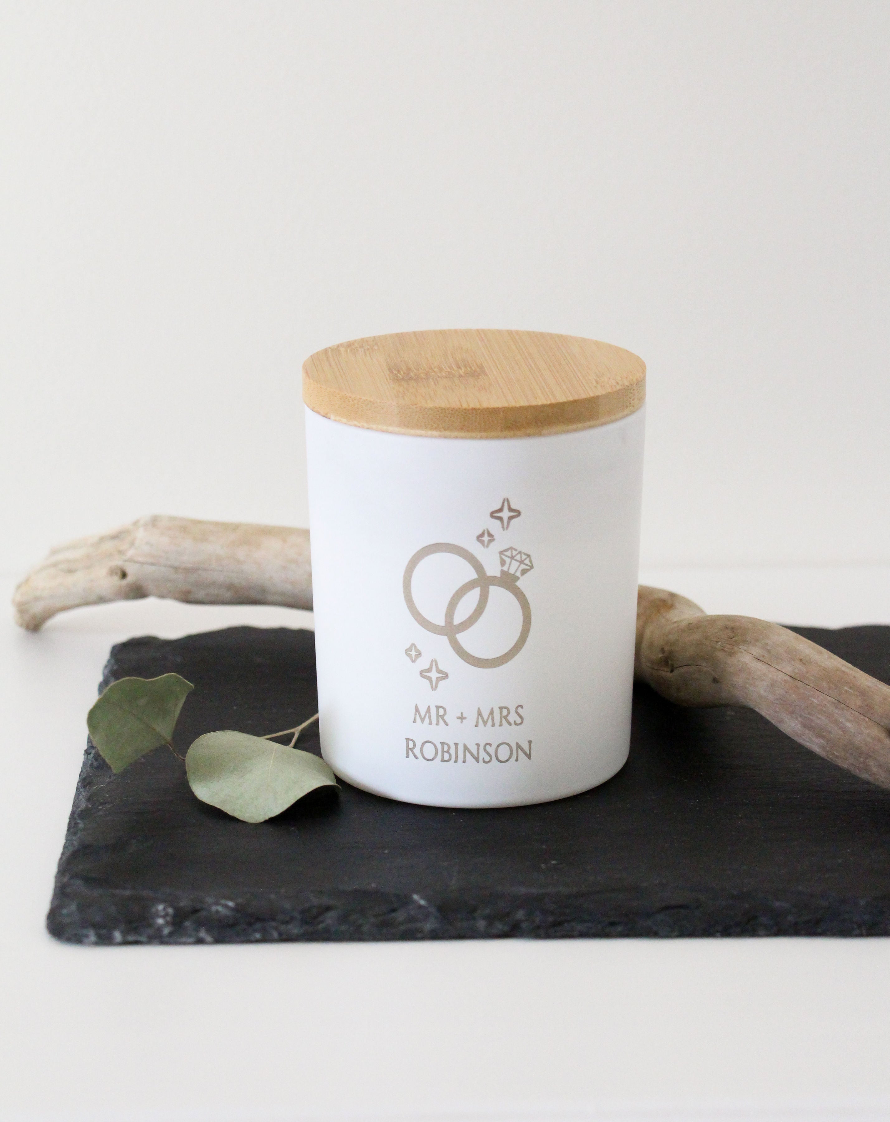 8 oz Custom Engraved White Candles - Summer Scents - Wholesale Candle Co.