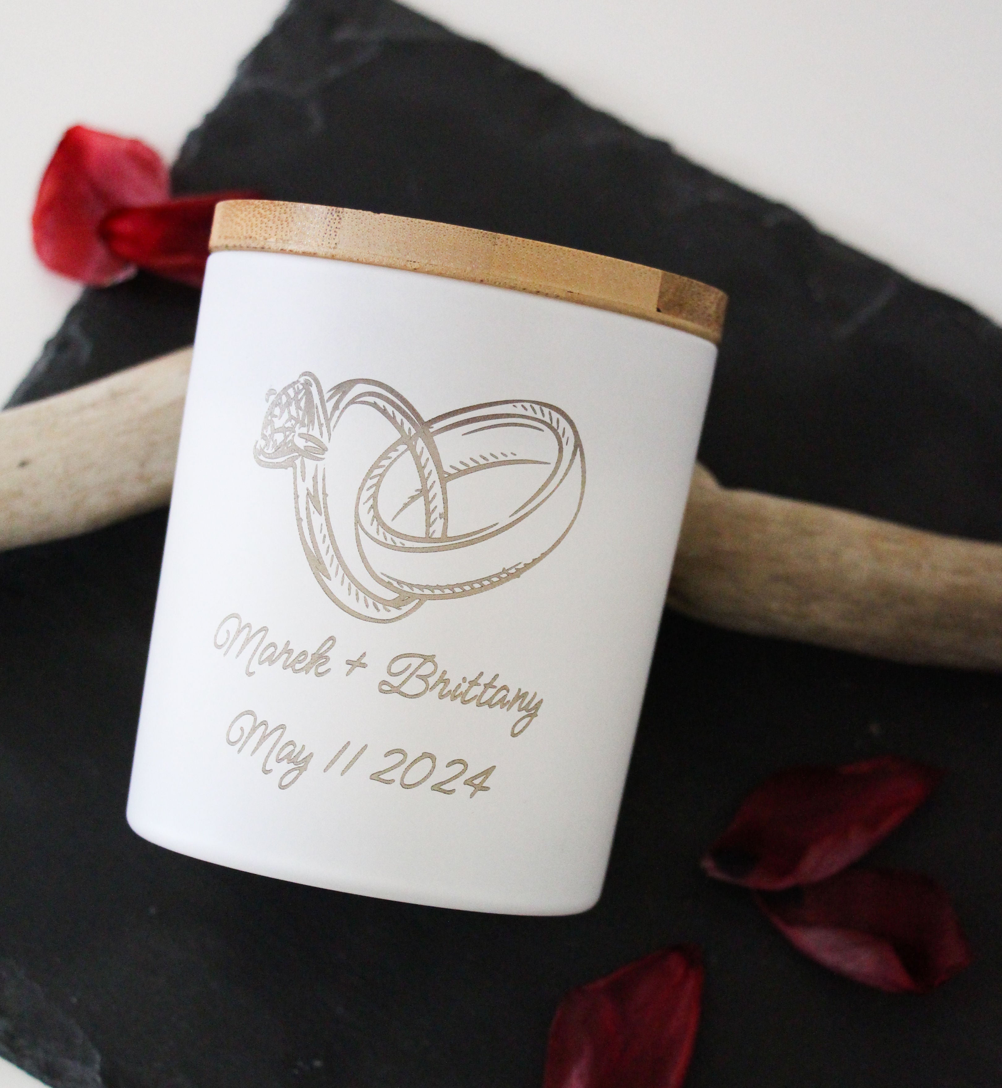 8 oz Custom Engraved White Candles - Summer Scents - Wholesale Candle Co.
