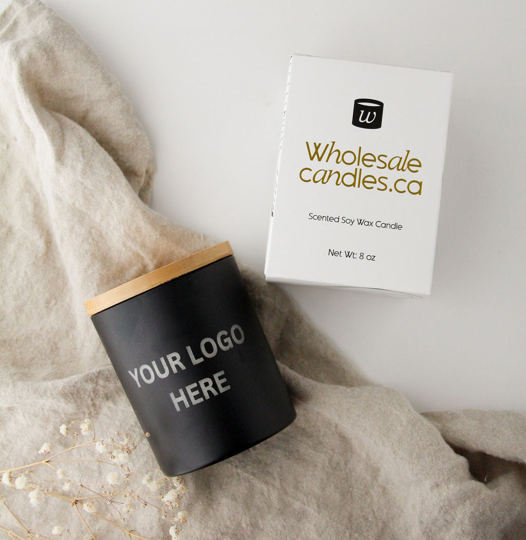 8 oz Custom Engraved Black Candles - Summer Scents - Wholesale Candle Co.