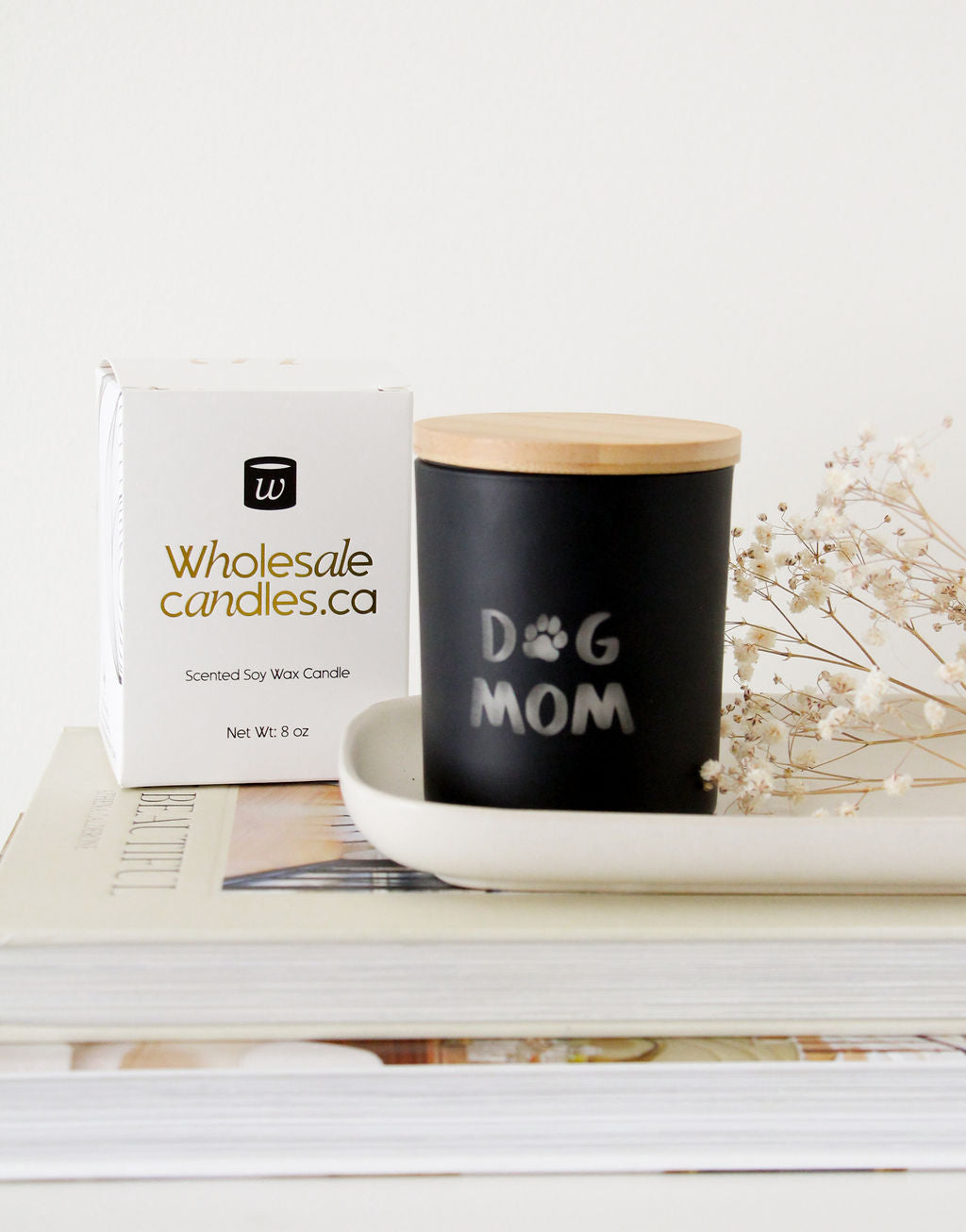 8 oz Custom Engraved Black Candles - Summer Scents - Wholesale Candle Co.