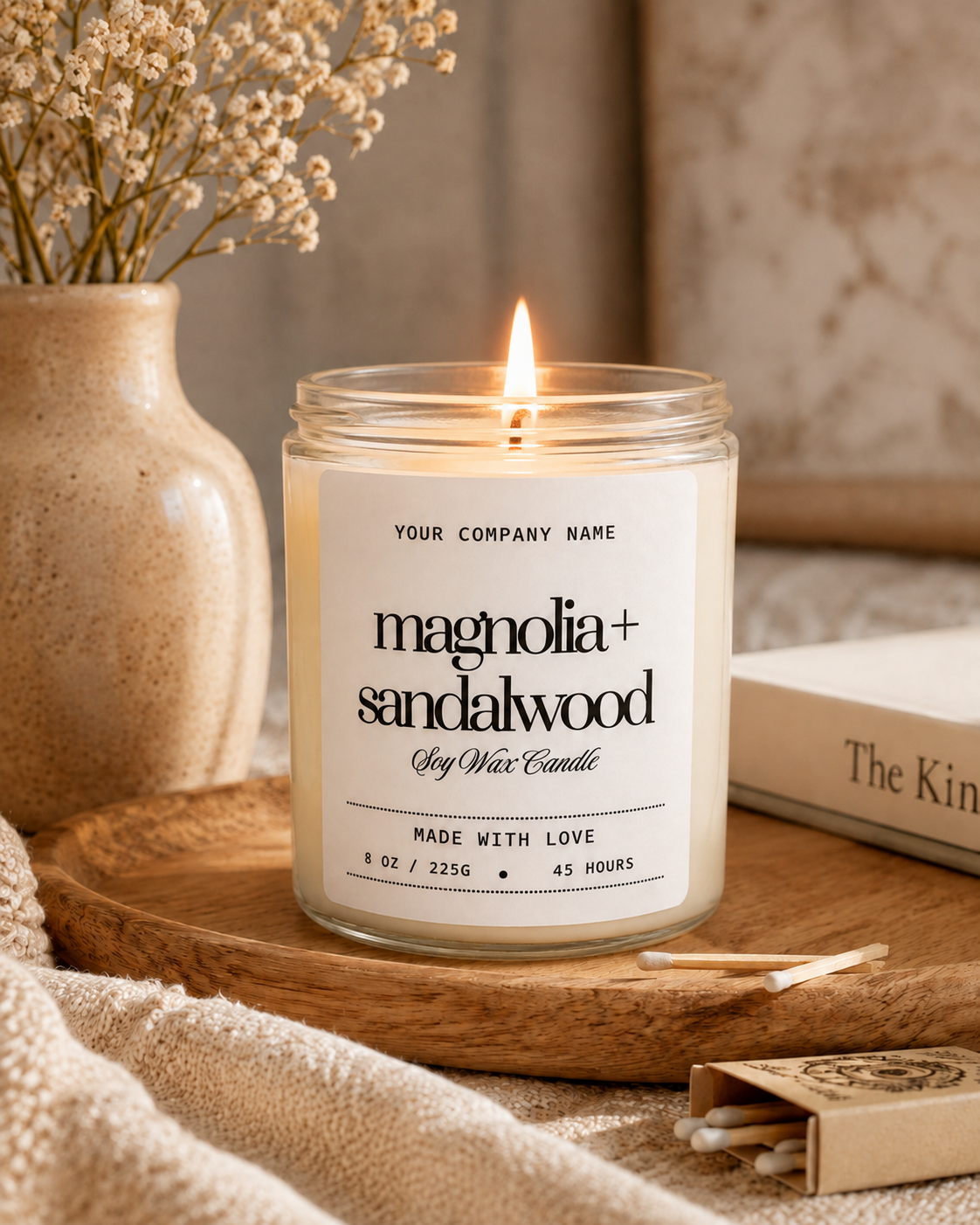 Pre Labelled Design 1, Clear Jar - Wholesale Candle Co.