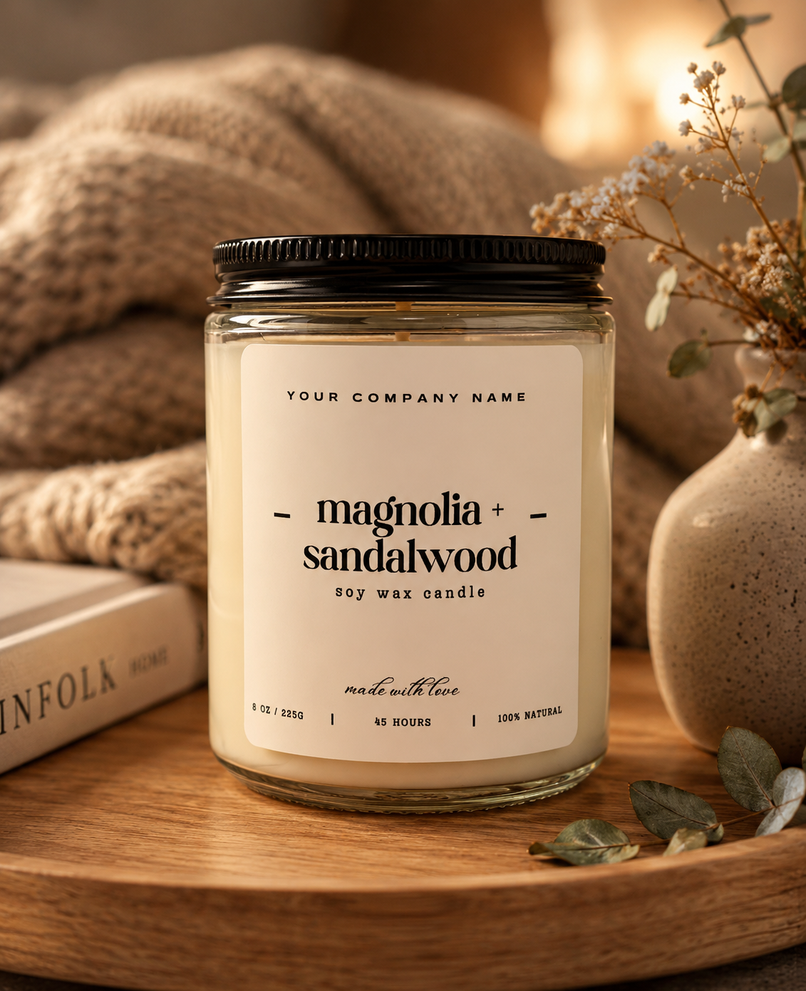 Pre Labelled Design 2, Clear Jar - Wholesale Candle Co.