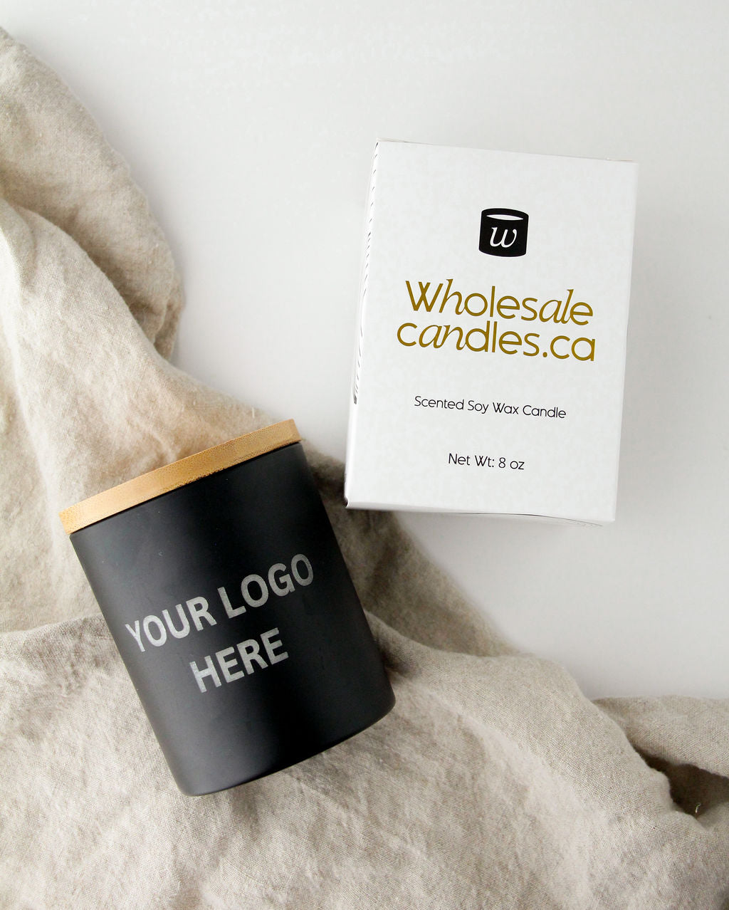 8 oz Custom Engraved Black Candles - Summer Scents - Wholesale Candle Co.