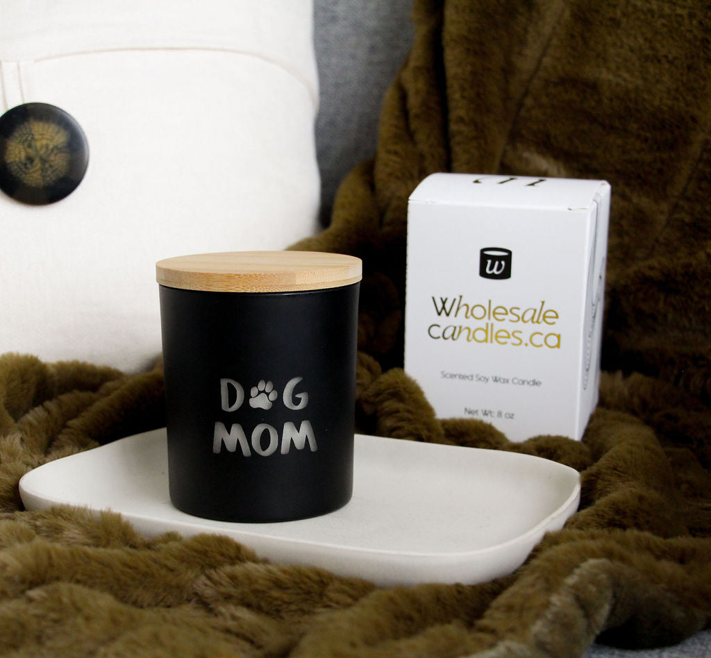 8 oz Custom Engraved Black Candles - Summer Scents - Wholesale Candle Co.