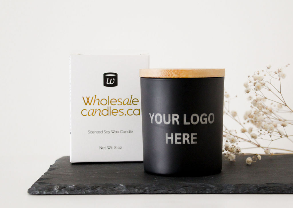 8 oz Custom Engraved Black Candles - Summer Scents - Wholesale Candle Co.